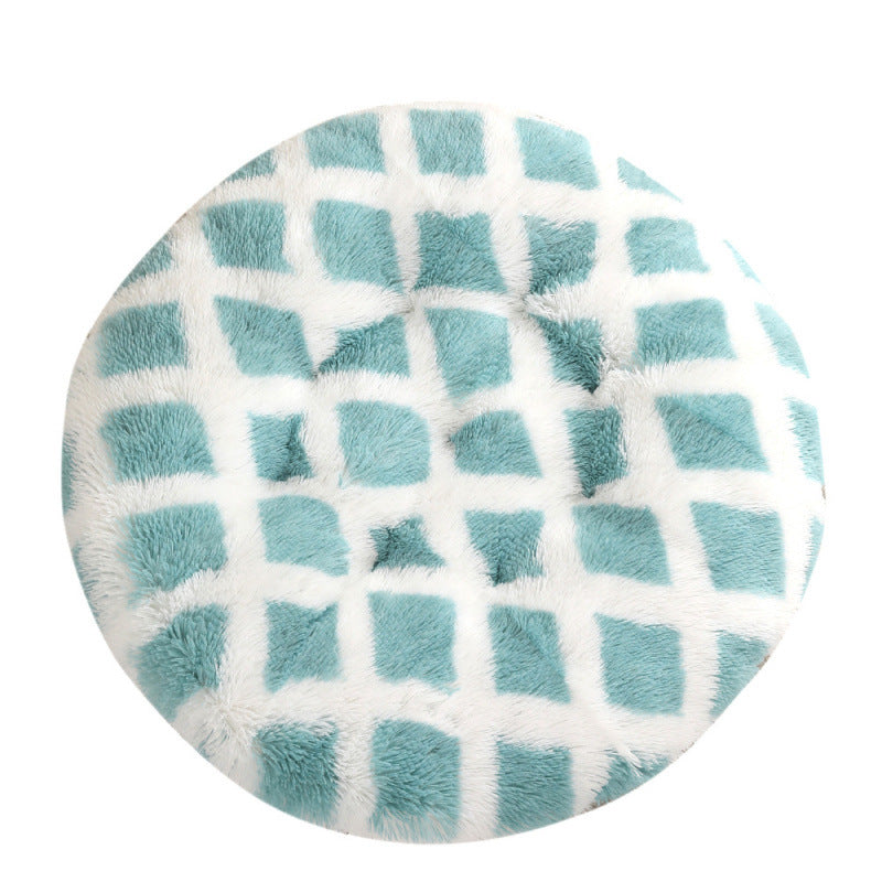 Round Plush Warm Pet Bed Mat For Comfortable Sleep