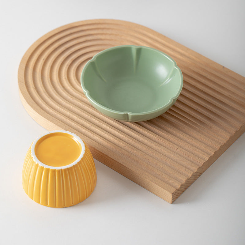 Candy Color Ceramic Pet Feeding Bowl Macaron Style