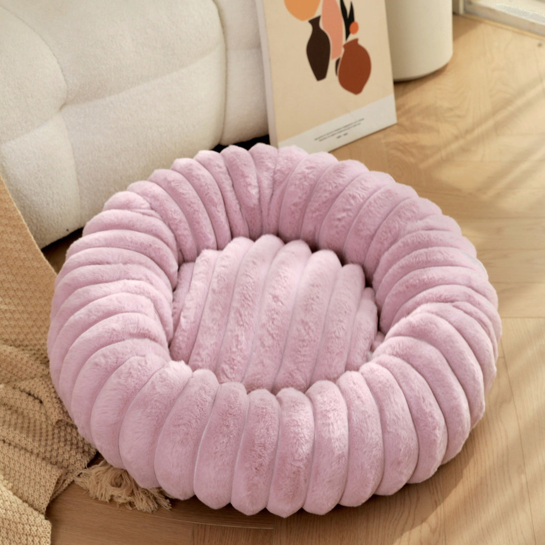 High Weight Round Plush Warm Winter Pet Bed