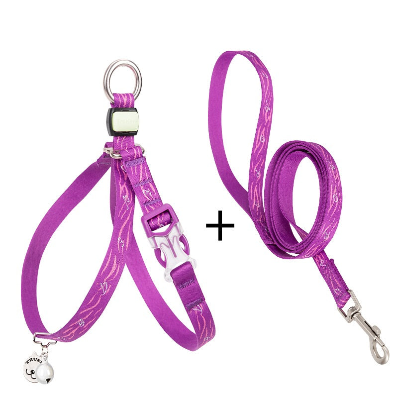 Bell Chest Strap Vest With Leash For Small Pet Control