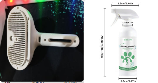 Self-Cleaning Pet Grooming Brush With Mist And Dematting Function