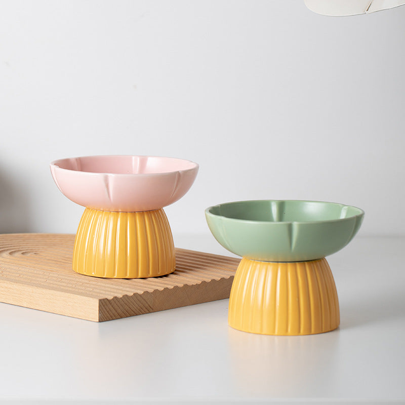 Candy Color Ceramic Pet Feeding Bowl Macaron Style
