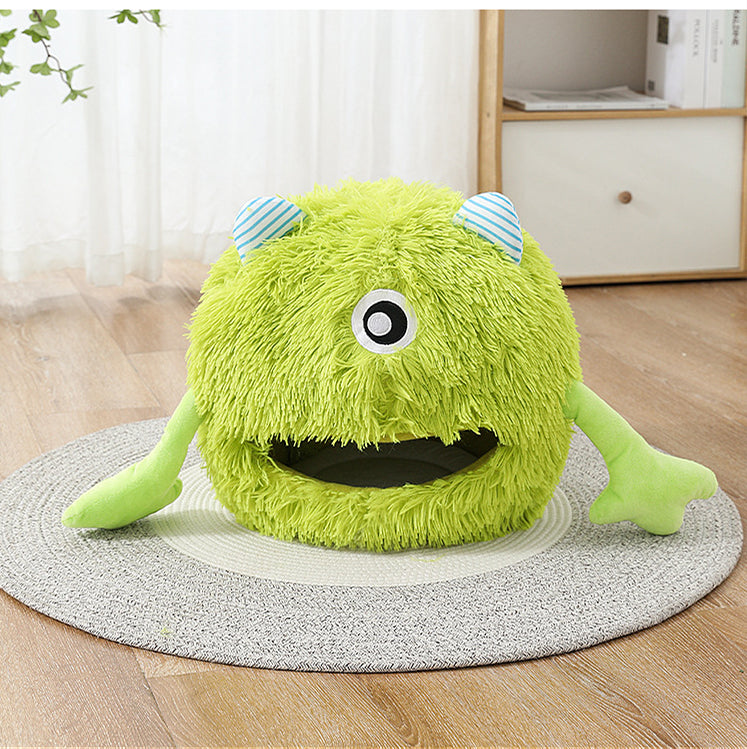 Fluffy Round Machine Washable Non Slip Calming Pet Bed