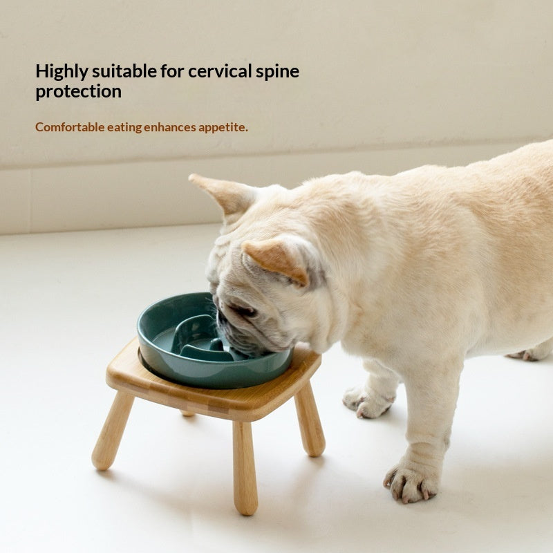 Ceramic Pet Slow Feeding Anti-Choking Tip-Proof Bowl