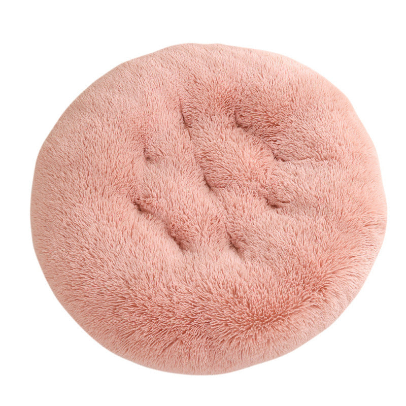 Round Plush Warm Pet Bed Mat For Comfortable Sleep