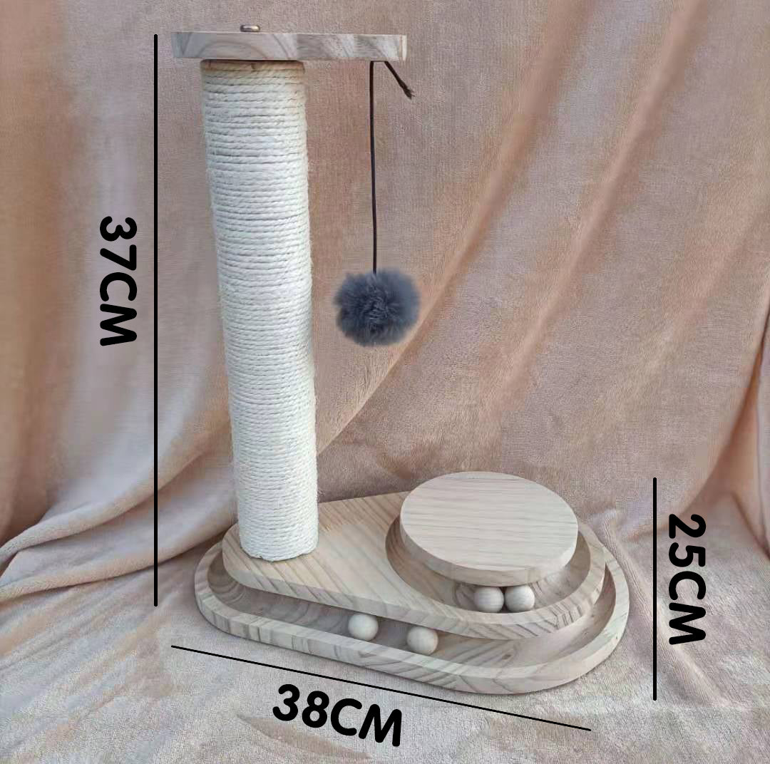 Solid Wood Pet Turntable Interactive Chew Resistant Toy