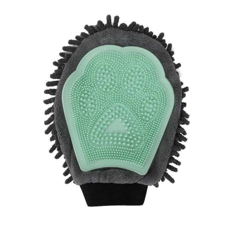 2-in-1 Pet Bathing Grooming Glove Brush For Cleaning And Massage