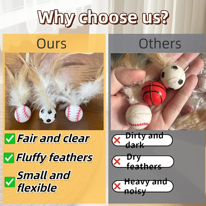 Interactive Pet Feather Ball Self Entertainment Toy