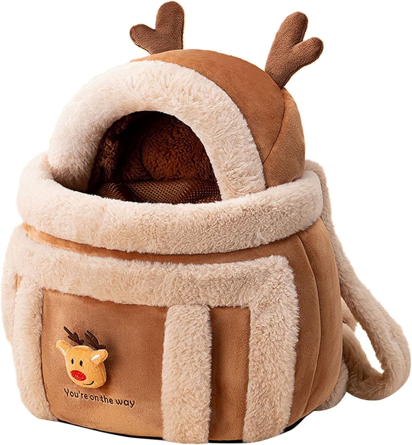 Plush Pet Carrier Backpack For Winter Travel Comfort