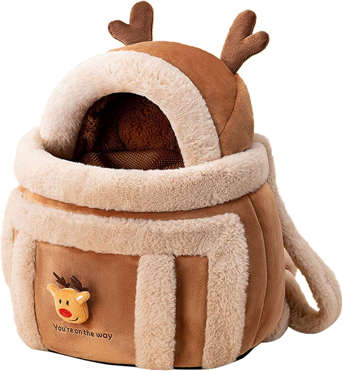 Plush Pet Carrier Backpack For Winter Travel Comfort