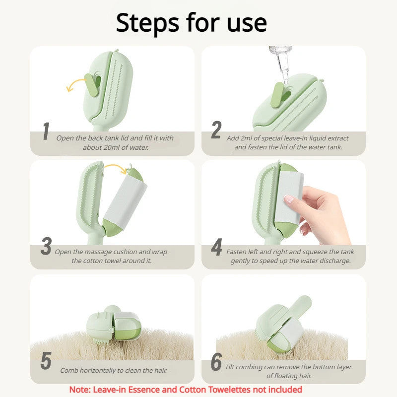 Pet Grooming Comb With Water Tank For Floating Hair Removal