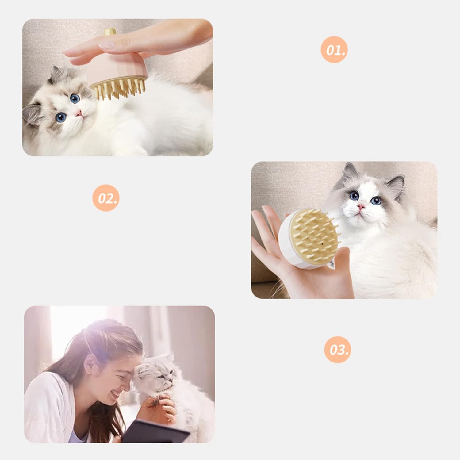Pet Bath Massage Shampoo Grooming Brush