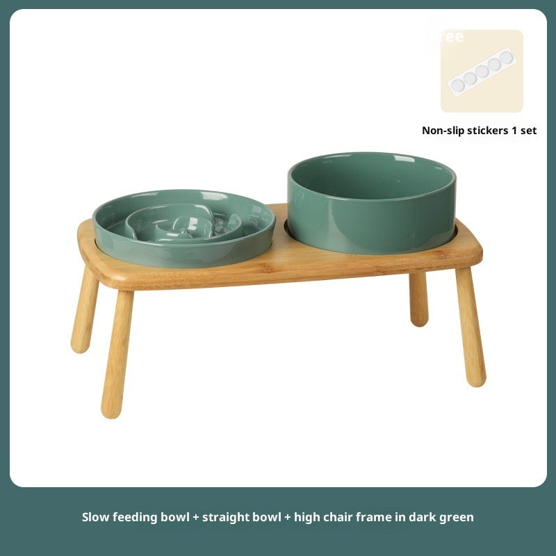 Ceramic Pet Slow Feeding Anti-Choking Tip-Proof Bowl