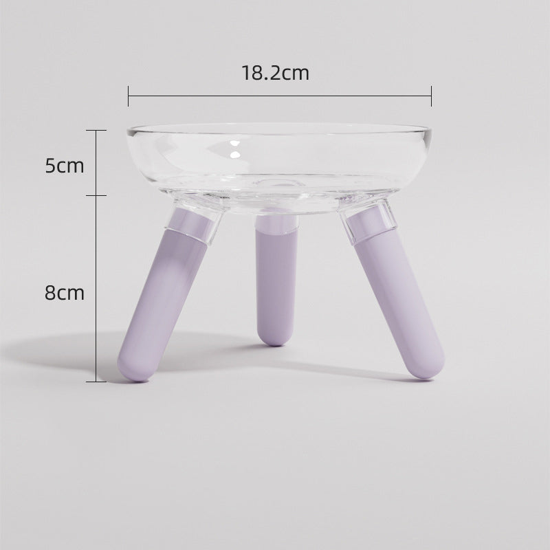 Transparent Glass Anti-Knock Pet Feeding And Water Bowl