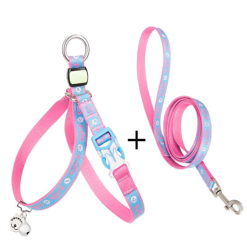 Bell Chest Strap Vest With Leash For Small Pet Control