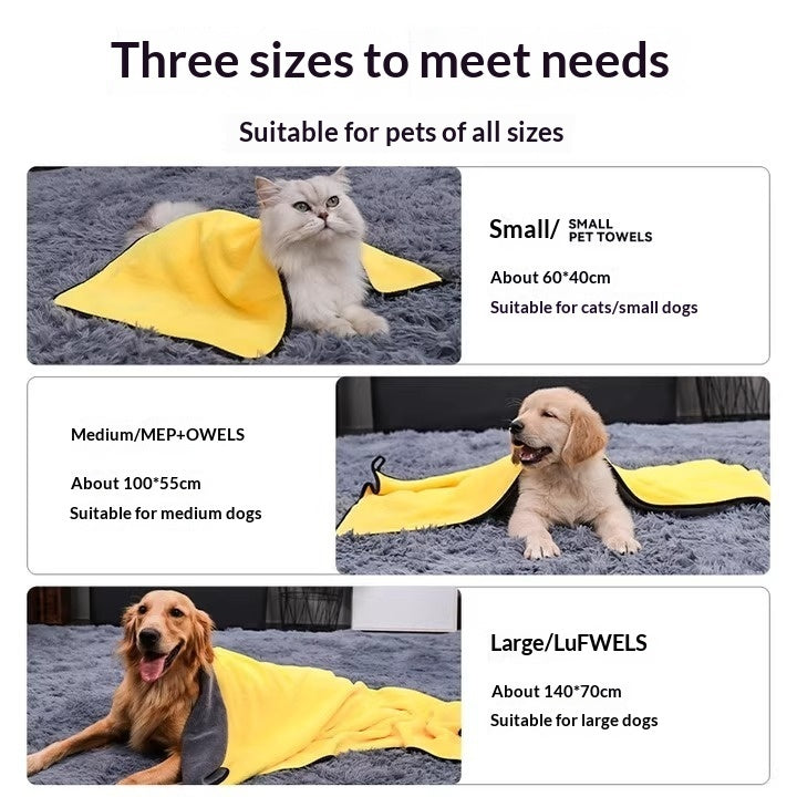 Super Absorbent Quick-Drying Pet Bath Towel For Grooming