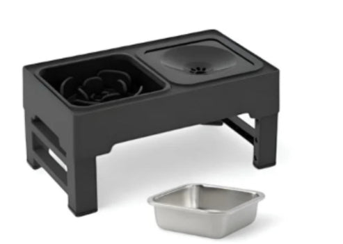 Adjustable Height Stainless Steel Double Bowl Pet Feeding Stand