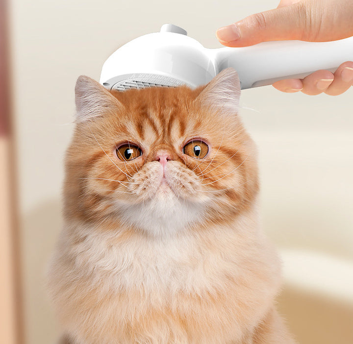 Self-Cleaning Pet Grooming Brush With Mist And Dematting Function