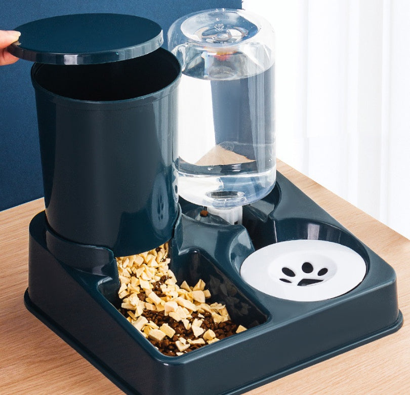 Automatic Pet Food And Water Feeding Bowl Combined Device