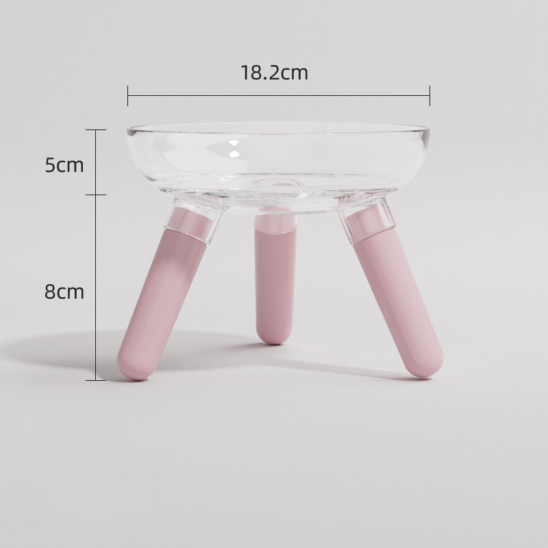 Transparent Glass Anti-Knock Pet Feeding And Water Bowl