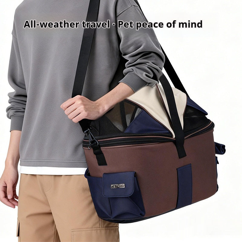 Foldable Canvas Pet Rear Seat Carrier Bag For Travel