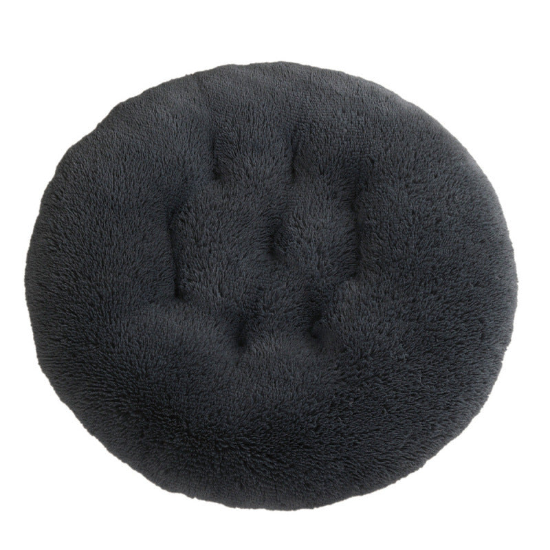 Round Plush Warm Pet Bed Mat For Comfortable Sleep