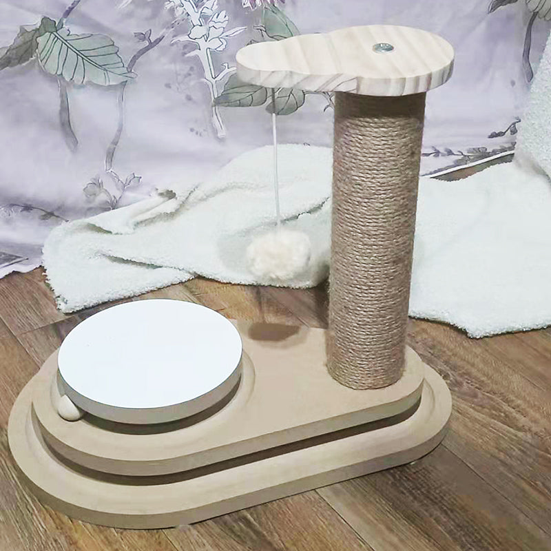 Solid Wood Pet Turntable Interactive Chew Resistant Toy