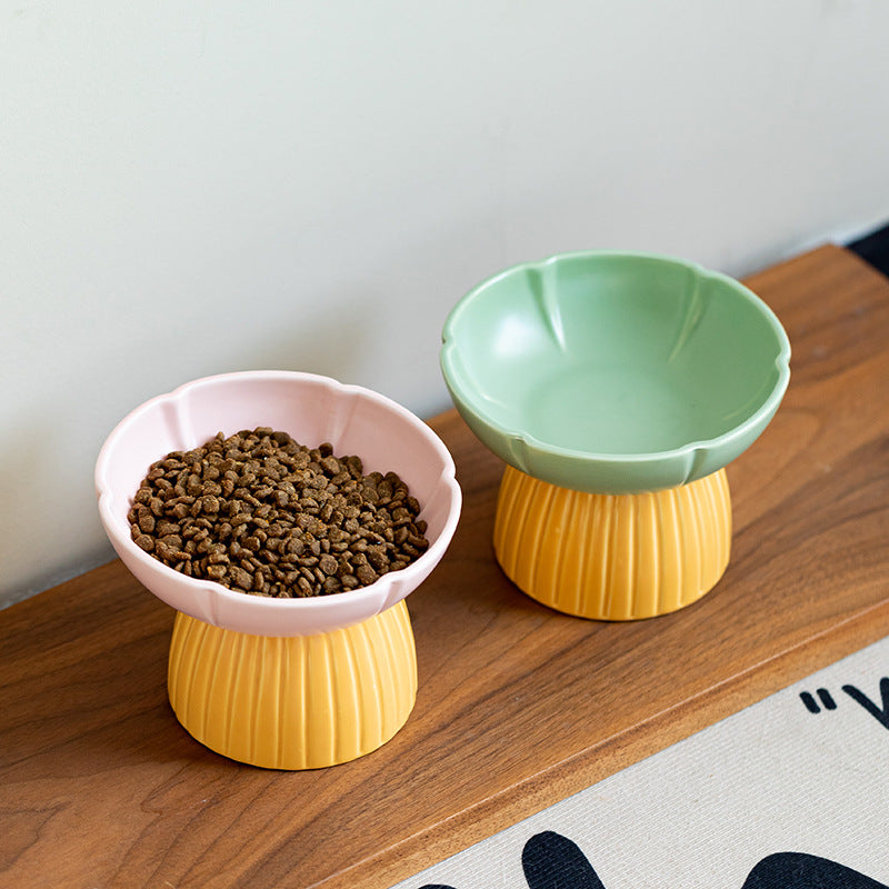 Candy Color Ceramic Pet Feeding Bowl Macaron Style