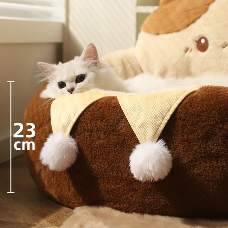 Round Winter Warm Soft Deep Sleep Pet Sofa Bed