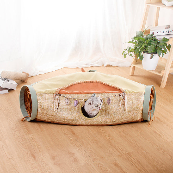 Interactive Pet Tunnel Roll Drilling Play Toy