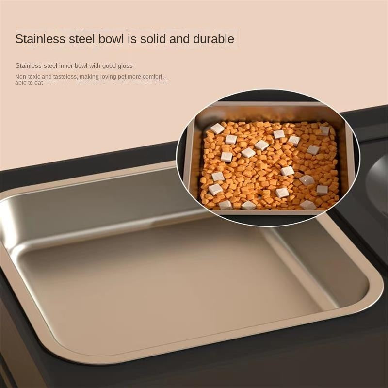 Adjustable Height Stainless Steel Double Bowl Pet Feeding Stand