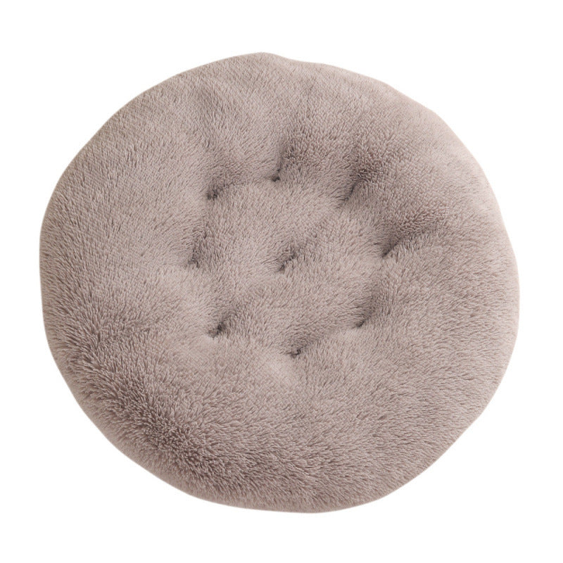 Round Plush Warm Pet Bed Mat For Comfortable Sleep