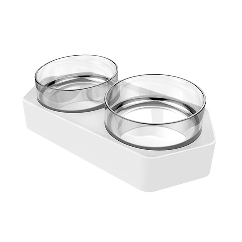 Ceramic Double Bowl Pet Feeding Water Bowl Cervical Support