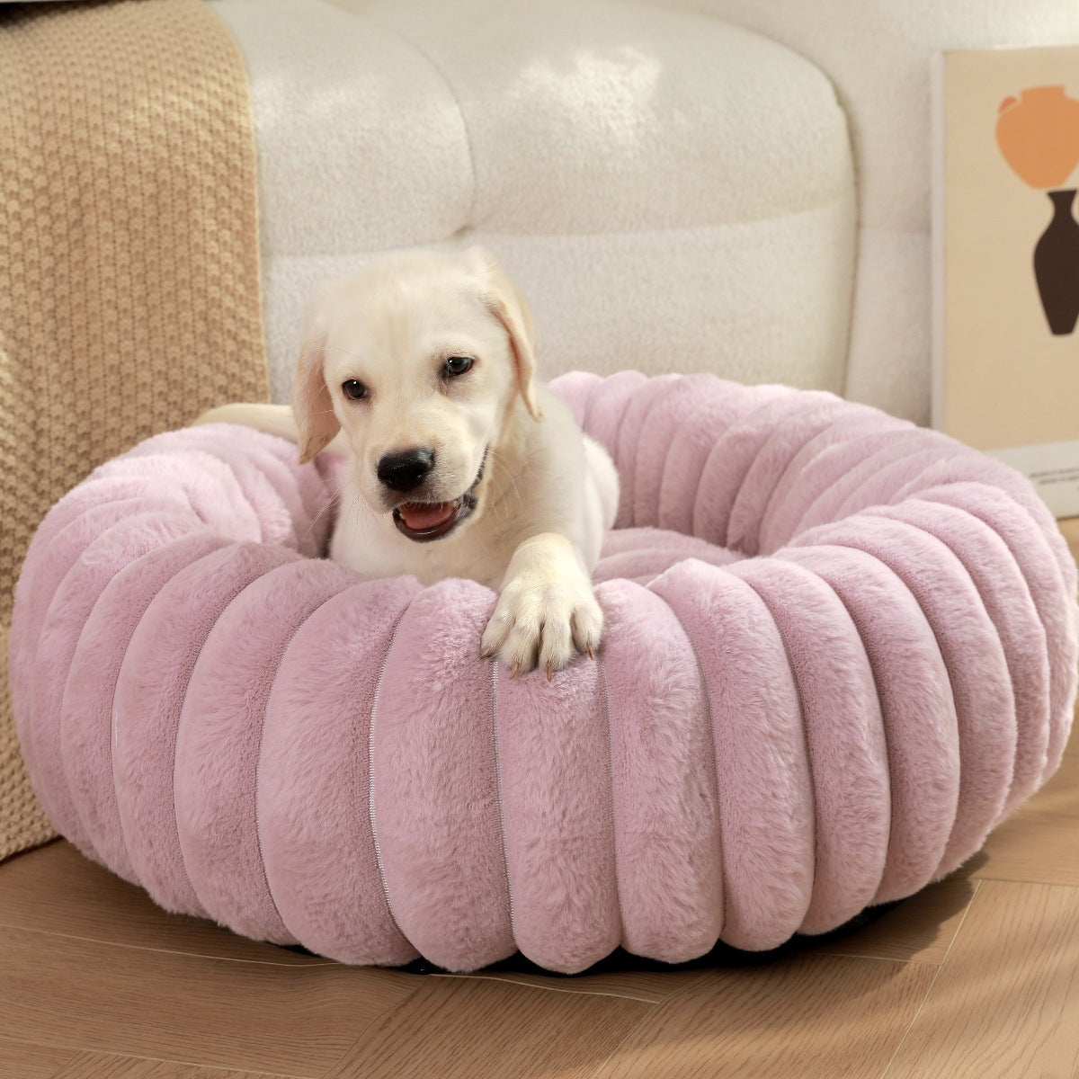 High Weight Round Plush Warm Winter Pet Bed