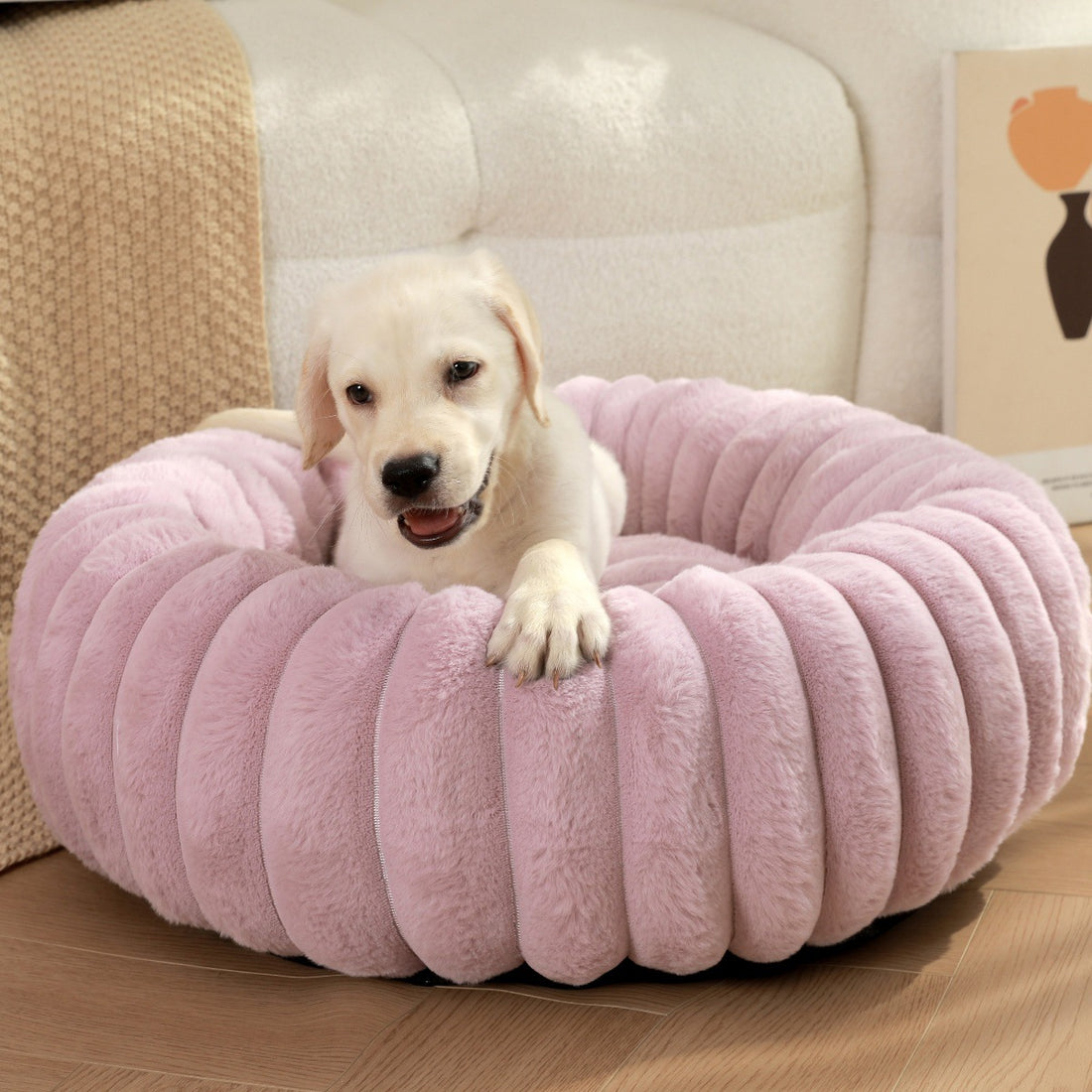 High Weight Round Plush Warm Winter Pet Bed