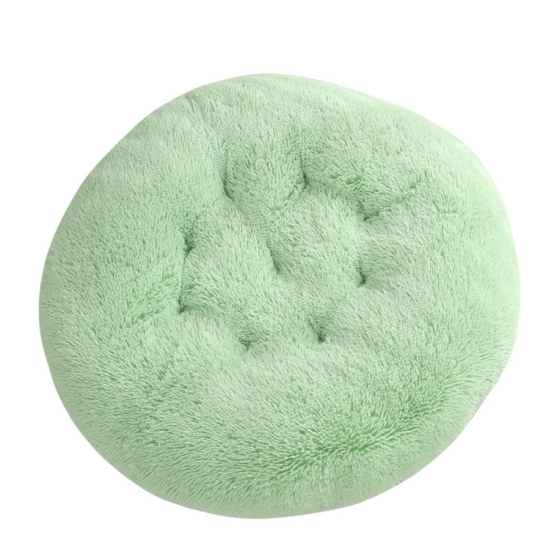Round Plush Warm Pet Bed Mat For Comfortable Sleep
