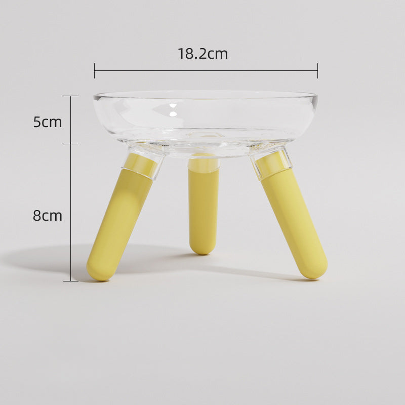 Transparent Glass Anti-Knock Pet Feeding And Water Bowl