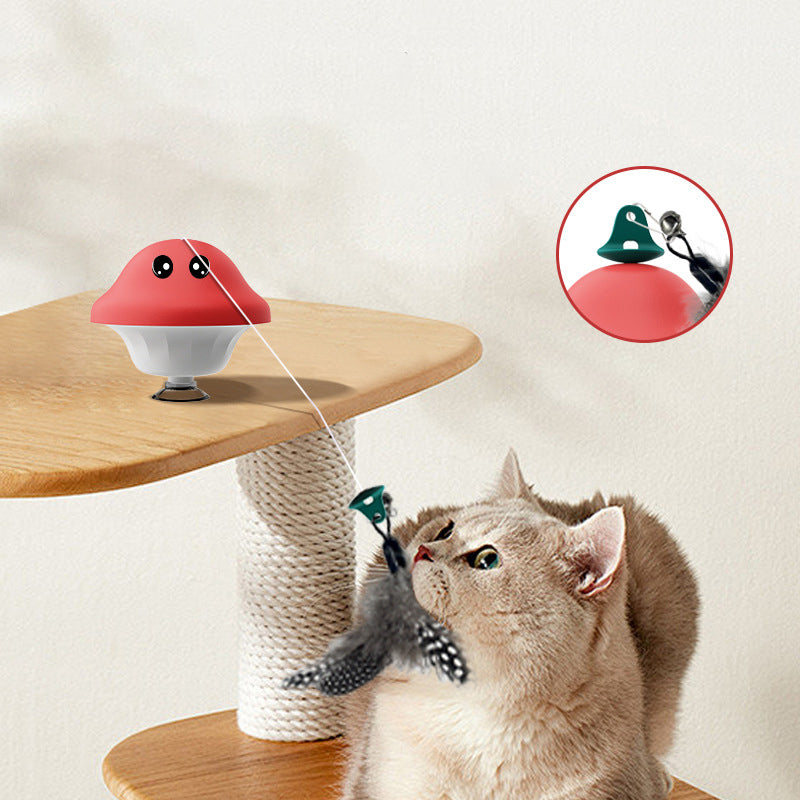 Retractable Pet Wand Suction Cup Interactive Exercise Toy