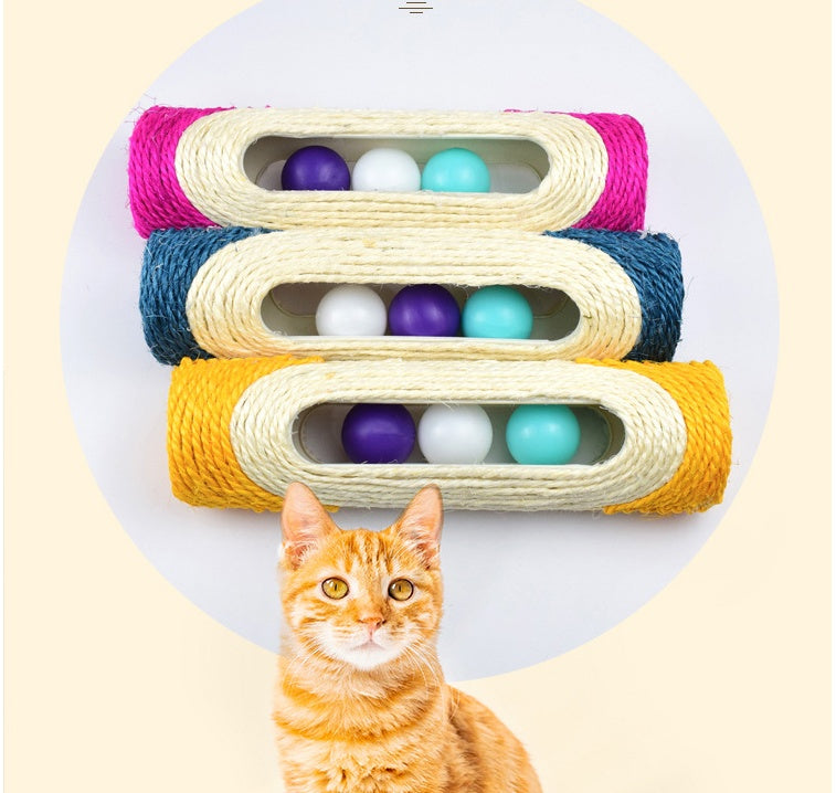 Long Sisal Drum Interactive Scratching Pet Toy
