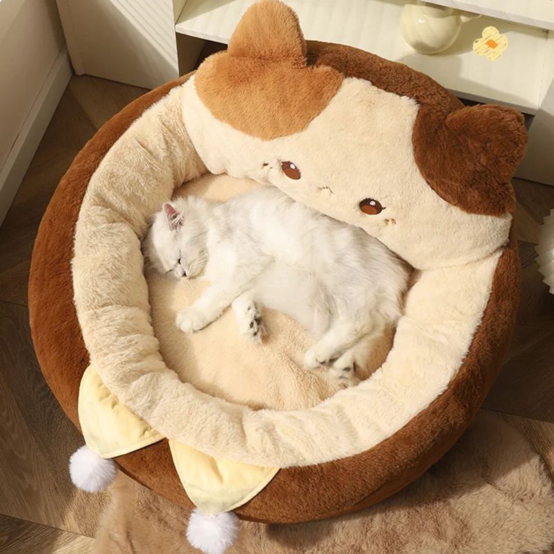 Round Winter Warm Soft Deep Sleep Pet Sofa Bed