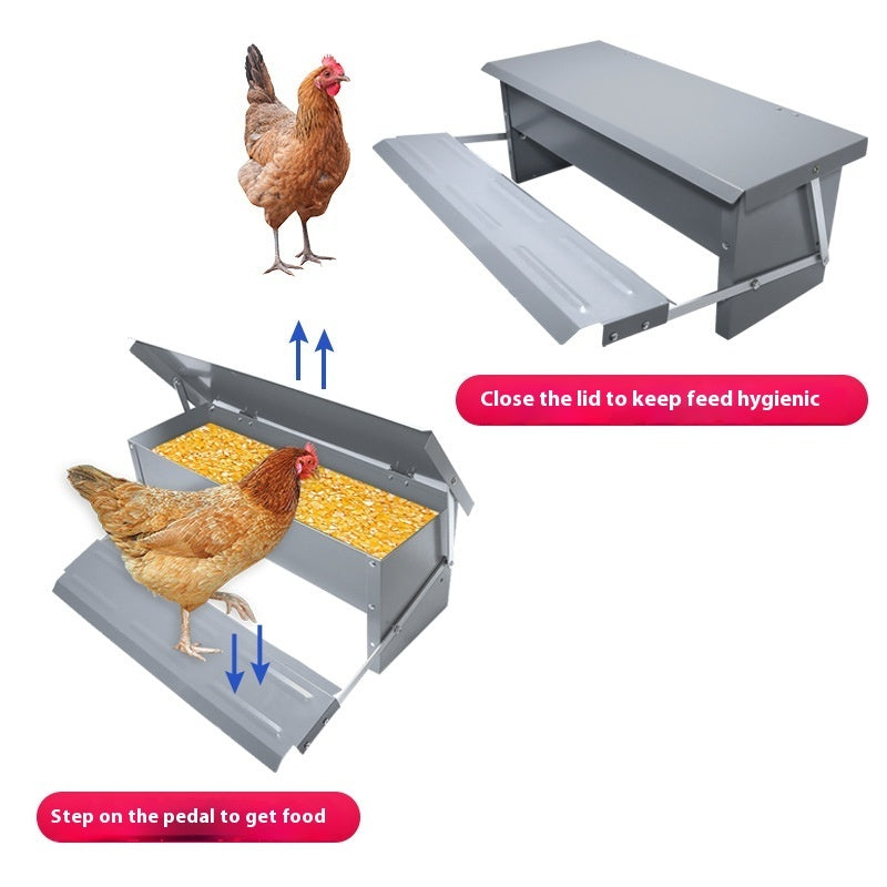 Automatic Pedal Poultry Feeding Trough
