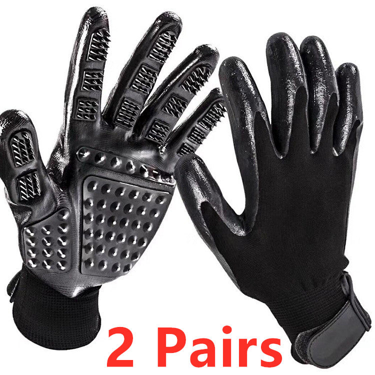 Soft Rubber Pet Grooming Glove Hair Removal Massage Brush