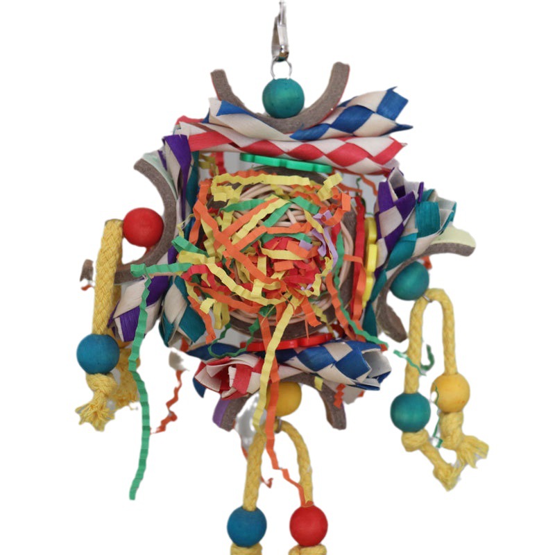 Colorful Vine Paper Tube Bird Cage Parrot Toy